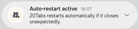 Notification: Auto-restart active