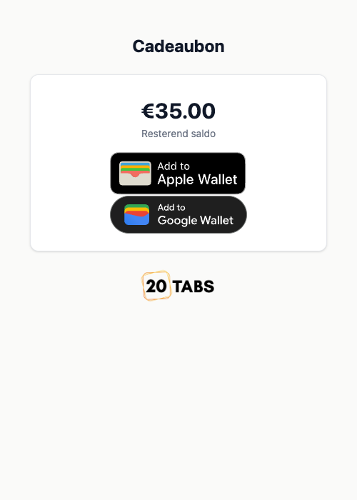 Het saldo van een tegoedbon op de publieke saldo-checkpagina