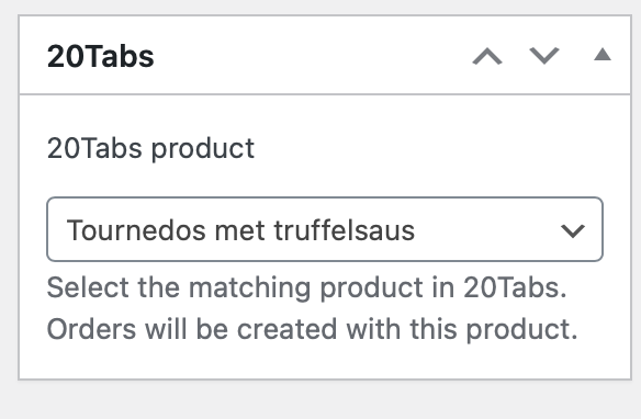 Link a product to 20Tabs
